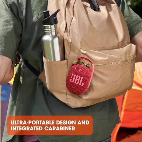 JBL Clip 4 - Portable Mini Bluetooth Speaker, big audio and punchy bass, integrated carabiner, IP67 waterproof and dustproof, 10 hours of playtime, speaker for home, outdoor and travel 