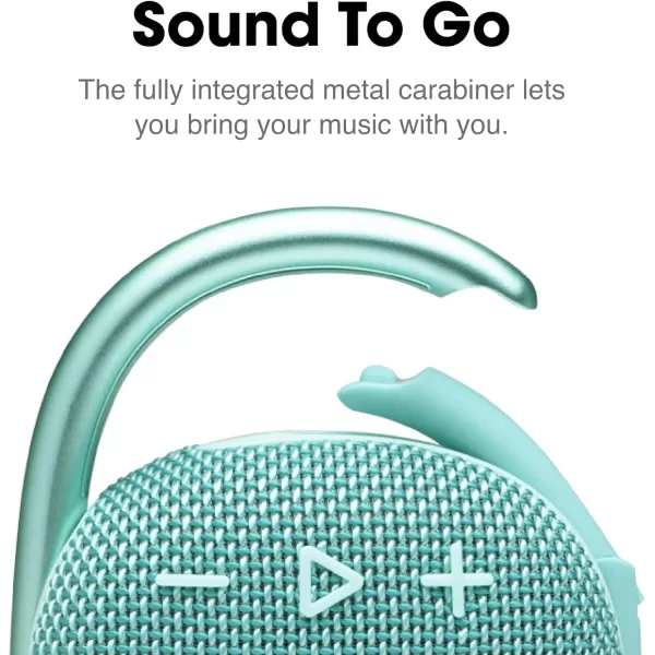 JBL Clip 4 - Portable Mini Bluetooth Speaker, big audio and punchy bass, integrated carabiner, IP67 waterproof and dustproof, 10 hours of playtime, speaker for home, outdoor and travel 