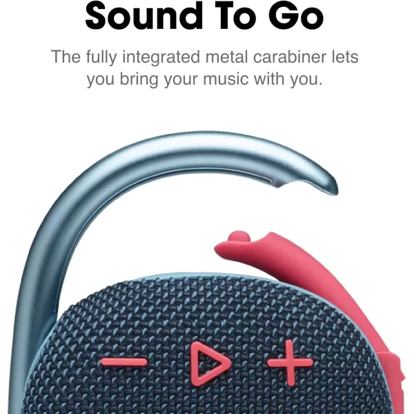 JBL Clip 4 - Portable Mini Bluetooth Speaker, big audio and punchy bass, integrated carabiner, IP67 waterproof and dustproof, 10 hours of playtime, speaker for home, outdoor and travel 