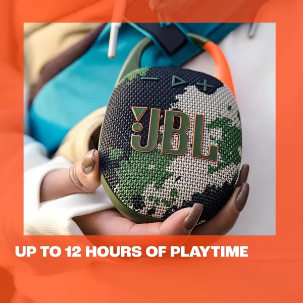 JBL Clip 5 - Ultra-Portable, Waterproof &amp; Dustproof Bluetooth Speaker, Big Pro Sound with punchy bass, Integrated carabiner, Up to 12 Hours of Play, Made in part with recycled materials 