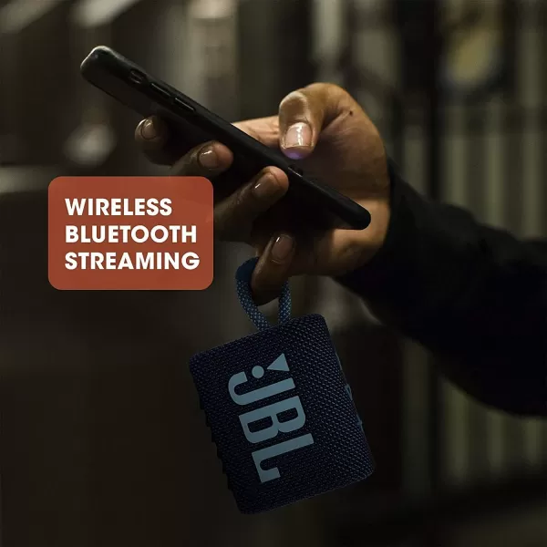 JBL Go 3: Portable Speaker with Bluetooth, Built-in Battery, Waterproof and Dustproof Feature - Black