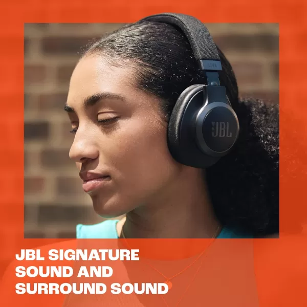 JBL LIVE 770NC - Wireless Over-Ear Headphones with True Adaptive Noise Cancelling with Smart Ambient, Up to 65 hours of battery life, Comfort-fit fabric headband &amp; carrying pouch 