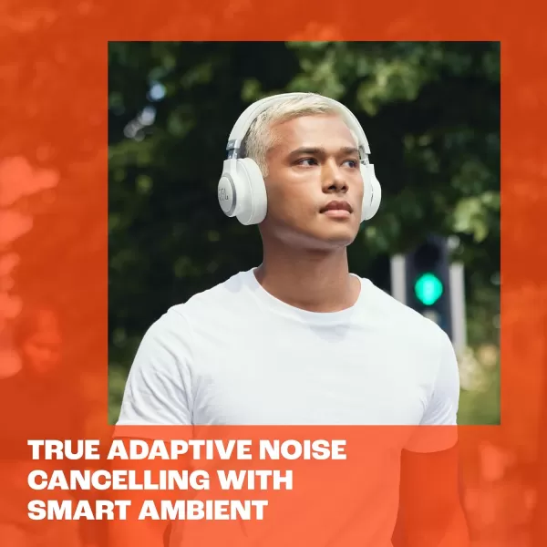 JBL LIVE 770NC - Wireless Over-Ear Headphones with True Adaptive Noise Cancelling with Smart Ambient, Up to 65 hours of battery life, Comfort-fit fabric headband &amp; carrying pouch 