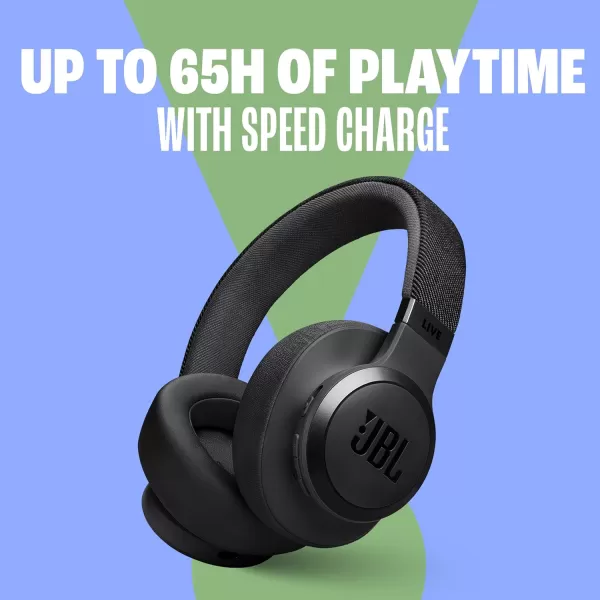 JBL LIVE 770NC - Wireless Over-Ear Headphones with True Adaptive Noise Cancelling with Smart Ambient, Up to 65 hours of battery life, Comfort-fit fabric headband &amp; carrying pouch 