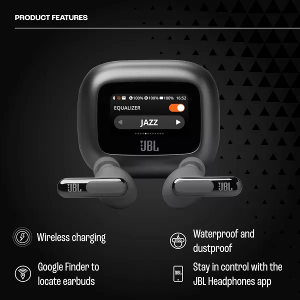 JBL Live Beam 3 - True wireless noise-cancelling closed-stick earbuds, 48Hrs total playback, Wireless Charging, 6 Mics for perfect calls, Multi-point connection, IP55 waterproof and dustproof 