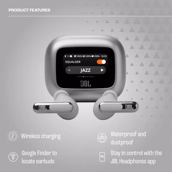 JBL Live Beam 3 - True wireless noise-cancelling closed-stick earbuds, 48Hrs total playback, Wireless Charging, 6 Mics for perfect calls, Multi-point connection, IP55 waterproof and dustproof 