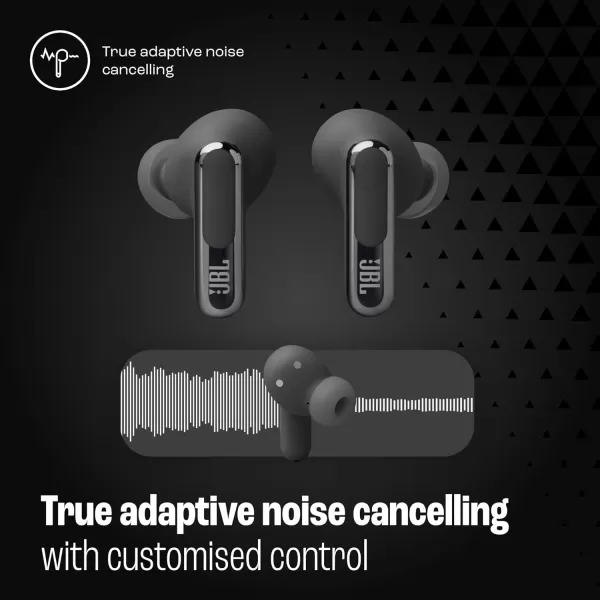 JBL Live Beam 3 - True wireless noise-cancelling closed-stick earbuds, 48Hrs total playback, Wireless Charging, 6 Mics for perfect calls, Multi-point connection, IP55 waterproof and dustproof 