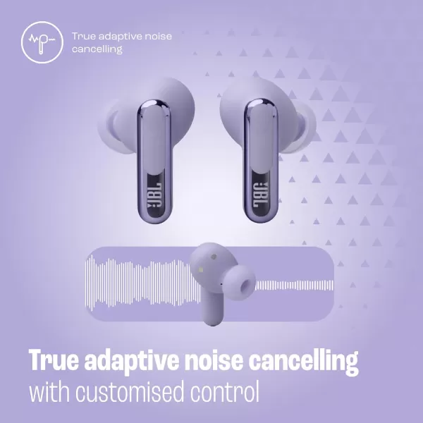 JBL Live Beam 3 - True wireless noise-cancelling closed-stick earbuds, 48Hrs total playback, Wireless Charging, 6 Mics for perfect calls, Multi-point connection, IP55 waterproof and dustproof 
