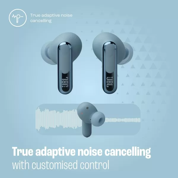 JBL Live Beam 3 - True wireless noise-cancelling closed-stick earbuds, 48Hrs total playback, Wireless Charging, 6 Mics for perfect calls, Multi-point connection, IP55 waterproof and dustproof 