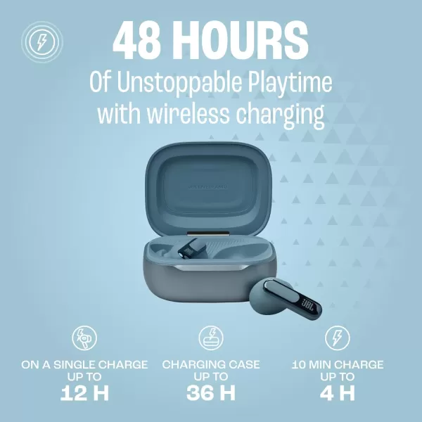 JBL Live Beam 3 - True wireless noise-cancelling closed-stick earbuds, 48Hrs total playback, Wireless Charging, 6 Mics for perfect calls, Multi-point connection, IP55 waterproof and dustproof 