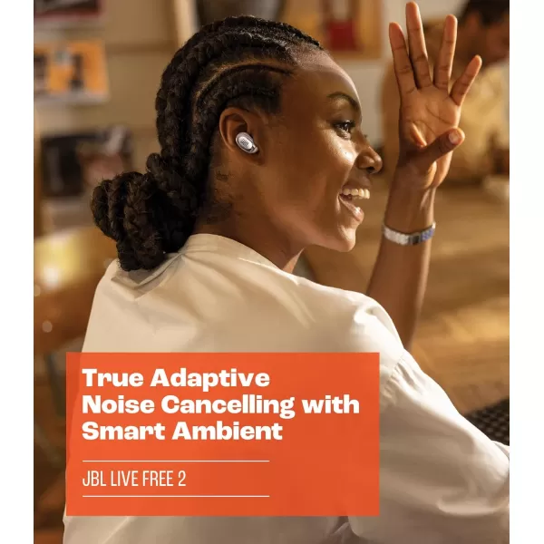 JBL Live Free 2 - True wireless Noise Cancelling earbuds, Up to 35hrs of playtime, 6 mics for perfect calls with zero noise, IPX5 waterproof, Oval Tubes for better comfort, isolation, &amp; bass 