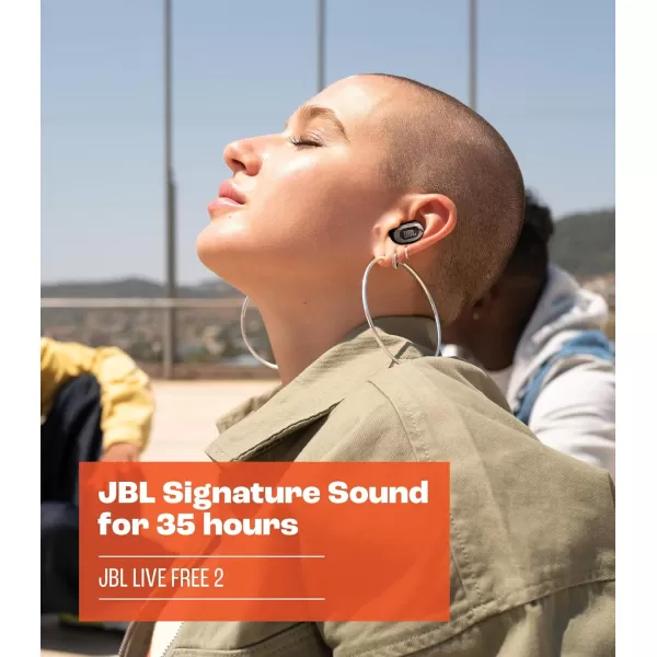 JBL Live Free 2 - True wireless Noise Cancelling earbuds, Up to 35hrs of playtime, 6 mics for perfect calls with zero noise, IPX5 waterproof, Oval Tubes for better comfort, isolation, &amp; bass 