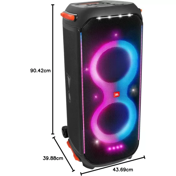 JBL PartyBox 710 -Party Speaker with Powerful Sound, Built-in Lights and Extra Deep Bass, IPX4 Splash Proof, App/Bluetooth Connectivity, Made for Everywhere a Handle Wheels 