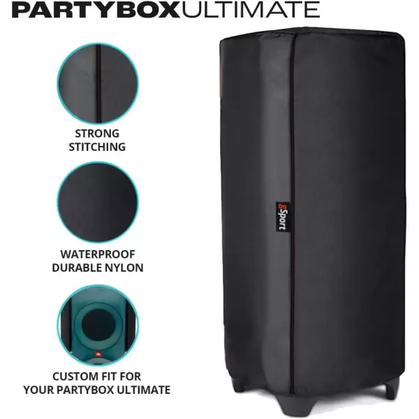 JBL Partybox Ultimate - Multi Purpose Party Speaker, with Wi-fi &amp; Bluetooth Connectivity, Wireless, Lightshow, IPx4 Slashproof, Dual Mic &amp; Guitar Inputs, Handle &amp; Sturdy Wheels, Black