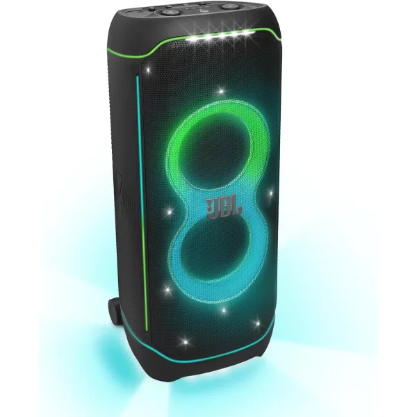 JBL Partybox Ultimate - Multi Purpose Party Speaker, with Wi-fi &amp; Bluetooth Connectivity, Wireless, Lightshow, IPx4 Slashproof, Dual Mic &amp; Guitar Inputs, Handle &amp; Sturdy Wheels, Black