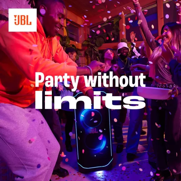 JBL Partybox Ultimate - Multi Purpose Party Speaker, with Wi-fi &amp; Bluetooth Connectivity, Wireless, Lightshow, IPx4 Slashproof, Dual Mic &amp; Guitar Inputs, Handle &amp; Sturdy Wheels, Black