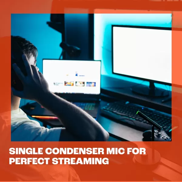 JBL Quantum Stream Studio - Quad Pattern Premium USB Microphone for Streaming, Recording and Gaming, Triple Condenser Microphone, Dynamic Range Compressor, Easy Voice Monitoring 