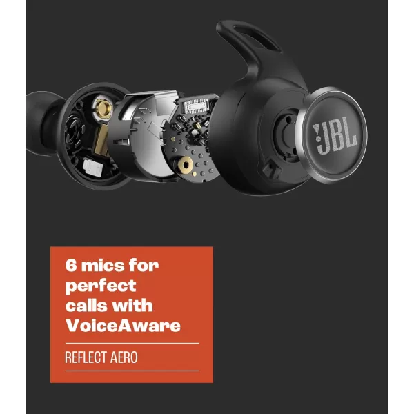 JBL Refect Aero - True wireless Noise Cancelling active earbuds, 6 mics for perfect calls with VoiceAware, Extreme dustproof &amp; waterproof, Comfortable, secure fit, 24hr with fast-charging 