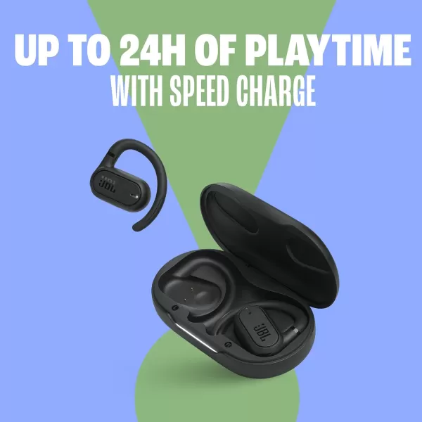 JBL SoundGear Sense - True wireless Open-ear headphones, OpenSound Technology, Splash and dust resistant, 4 mics for crisp, clear calls, Up to 24 hours of battery life, plus speed charge 