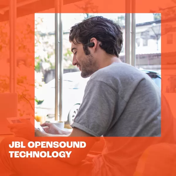JBL SoundGear Sense - True wireless Open-ear headphones, OpenSound Technology, Splash and dust resistant, 4 mics for crisp, clear calls, Up to 24 hours of battery life, plus speed charge 