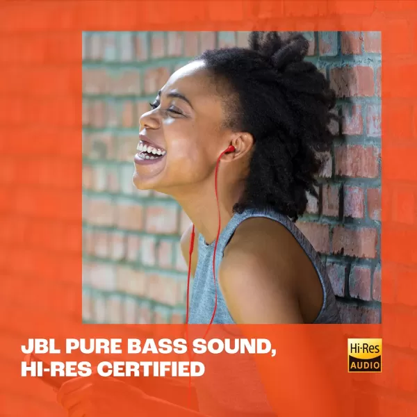 JBL TUNE 310C - Wired Hi-Res in-Ear Headphones, Tangle-free flat cable, 3-button remote with microphone 