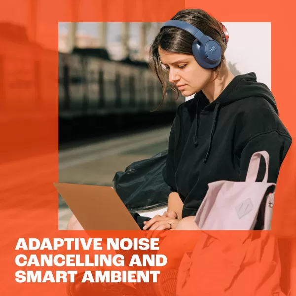 JBL TUNE 770NC - Adaptive Noise Cancelling with Smart Ambient Wireless Over-Ear Headphones, Bluetooth 5.3, Up to 70H battery life with speed charge, Lightweight, comfortable &amp; foldable design 