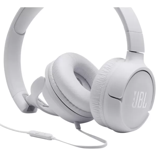 JBL Tune 500 - Wired on-ear headphones, JBL Pure Bass Sound, 1-button remote/mic, Tangle-free flat cable, Lightweight and foldable design, Ask Siri or Google Now 
