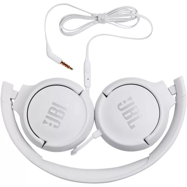 JBL Tune 500 - Wired on-ear headphones, JBL Pure Bass Sound, 1-button remote/mic, Tangle-free flat cable, Lightweight and foldable design, Ask Siri or Google Now 
