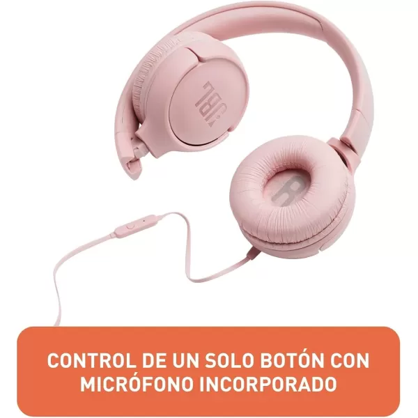 JBL Tune 500 - Wired on-ear headphones, JBL Pure Bass Sound, 1-button remote/mic, Tangle-free flat cable, Lightweight and foldable design, Ask Siri or Google Now 
