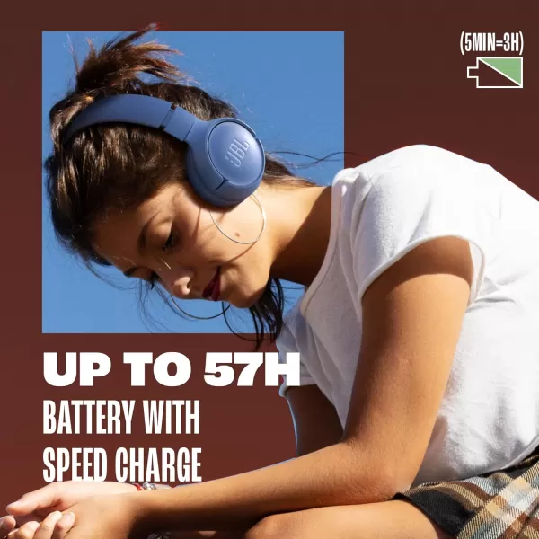 JBL Tune 520BT - Wireless On-Ear Headphones, Up to 57H battery life and speed charge, Lightweight, comfortable and foldable design, Hands-free calls with Voice Aware 