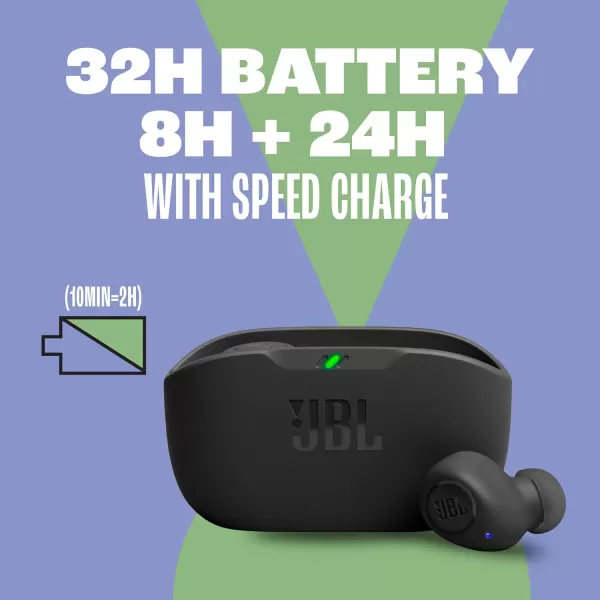 JBL Vibe Buds - True Wireless Earbuds, Smart Ambient, VoiceAware, Up to 32 total hours of battery life with speed charging, Water and dust resistant, JBL Deep Bass Sound 