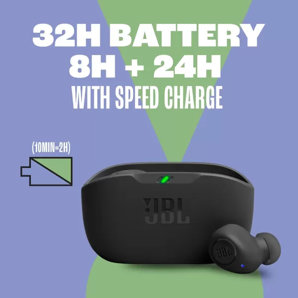 JBL Vibe Buds - True Wireless Earbuds, Smart Ambient, VoiceAware, Up to 32 total hours of battery life with speed charging, Water and dust resistant, JBL Deep Bass Sound 