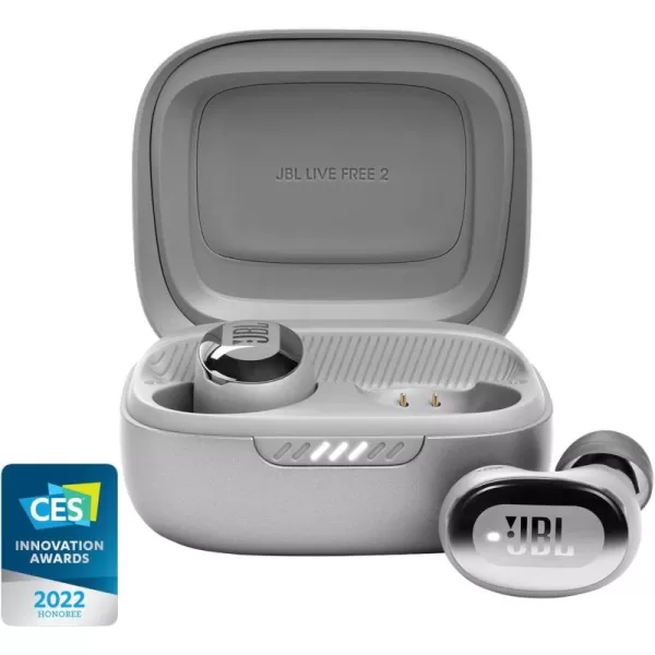 JBL Live Free 2 - True wireless Noise Cancelling earbuds, Up to 35hrs of playtime, 6 mics for perfect calls with zero noise, IPX5 waterproof, Oval Tubes for better comfort, isolation, &amp; bass 