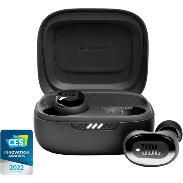 JBL Live Free 2 - True wireless Noise Cancelling earbuds, Up to 35hrs of playtime, 6 mics for perfect calls with zero noise, IPX5 waterproof, Oval Tubes for better comfort, isolation, &amp; bass 