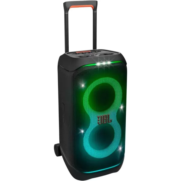 JBL PartyBox Stage 320 - Portable Party Speaker with Telescopic Handle &amp; Wide, Sturdy Wheels, Powerful JBL Pro Sound, Futuristic lightshow, Up to 18 Hours of Play time, Splash Proof 