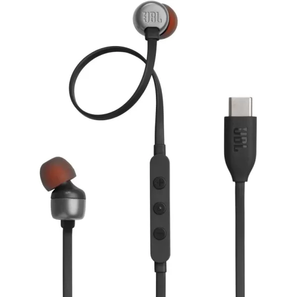 JBL TUNE 310C - Wired Hi-Res in-Ear Headphones, Tangle-free flat cable, 3-button remote with microphone 