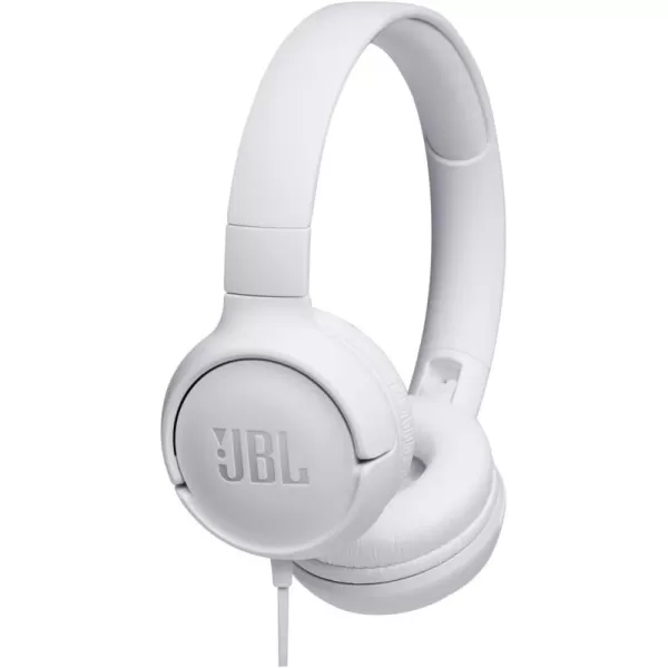 JBL Tune 500 - Wired on-ear headphones, JBL Pure Bass Sound, 1-button remote/mic, Tangle-free flat cable, Lightweight and foldable design, Ask Siri or Google Now 