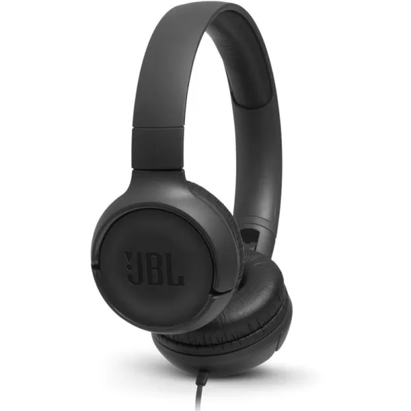JBL Tune 500 - Wired on-ear headphones, JBL Pure Bass Sound, 1-button remote/mic, Tangle-free flat cable, Lightweight and foldable design, Ask Siri or Google Now 