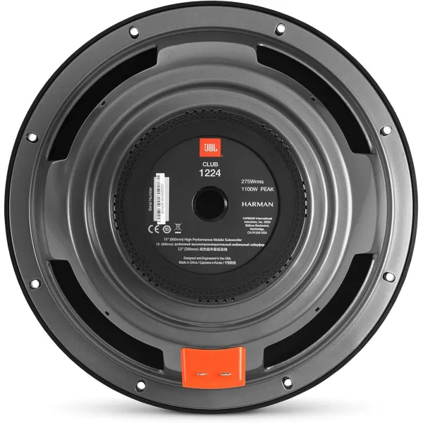 JBL Club 1224 - 12” Subwoofer w/SSI™  switch from 2 to 4 ohm, Black