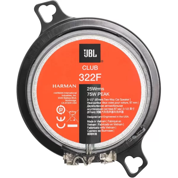 JBL Club 322F - 3.5", Two-way Component Speaker System 