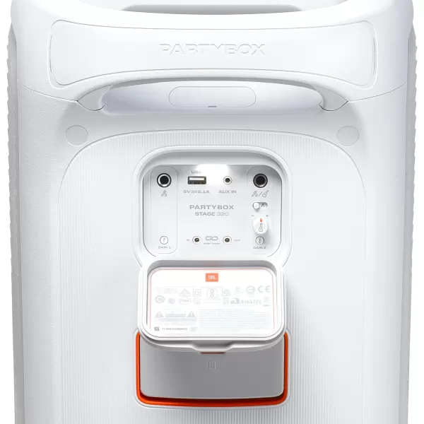 JBL PartyBox Stage 320 - Portable Party Speaker with Telescopic Handle &amp; Wide, Sturdy Wheels, Powerful JBL Pro Sound, Futuristic lightshow, Up to 18 Hours of Play time, Splash Proof 