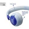 imageJBL Junior 320  Wired onEar Kids Headphones Safe Sound amplt85dB Builtin mic Fit for Kids and Customizable with Included Stickers PurplePurple