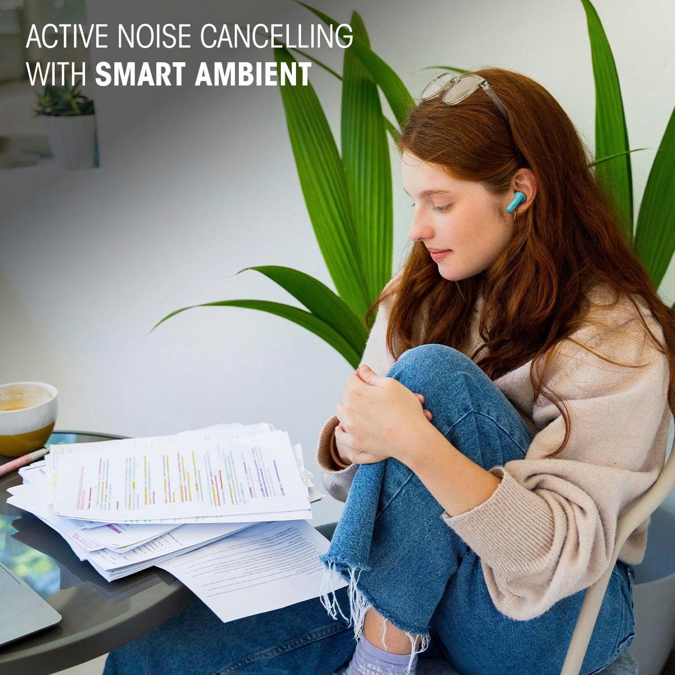 imageJBL Vibe Beam 2  True Wireless Noise Cancelling Earbuds Pure Bass Sound ampamp Smart Ambient Technology 4mics for Crisp Clear Calls up to 40Hrs of Playback IP54 Dust ampamp Water Resistant WhiteWhite