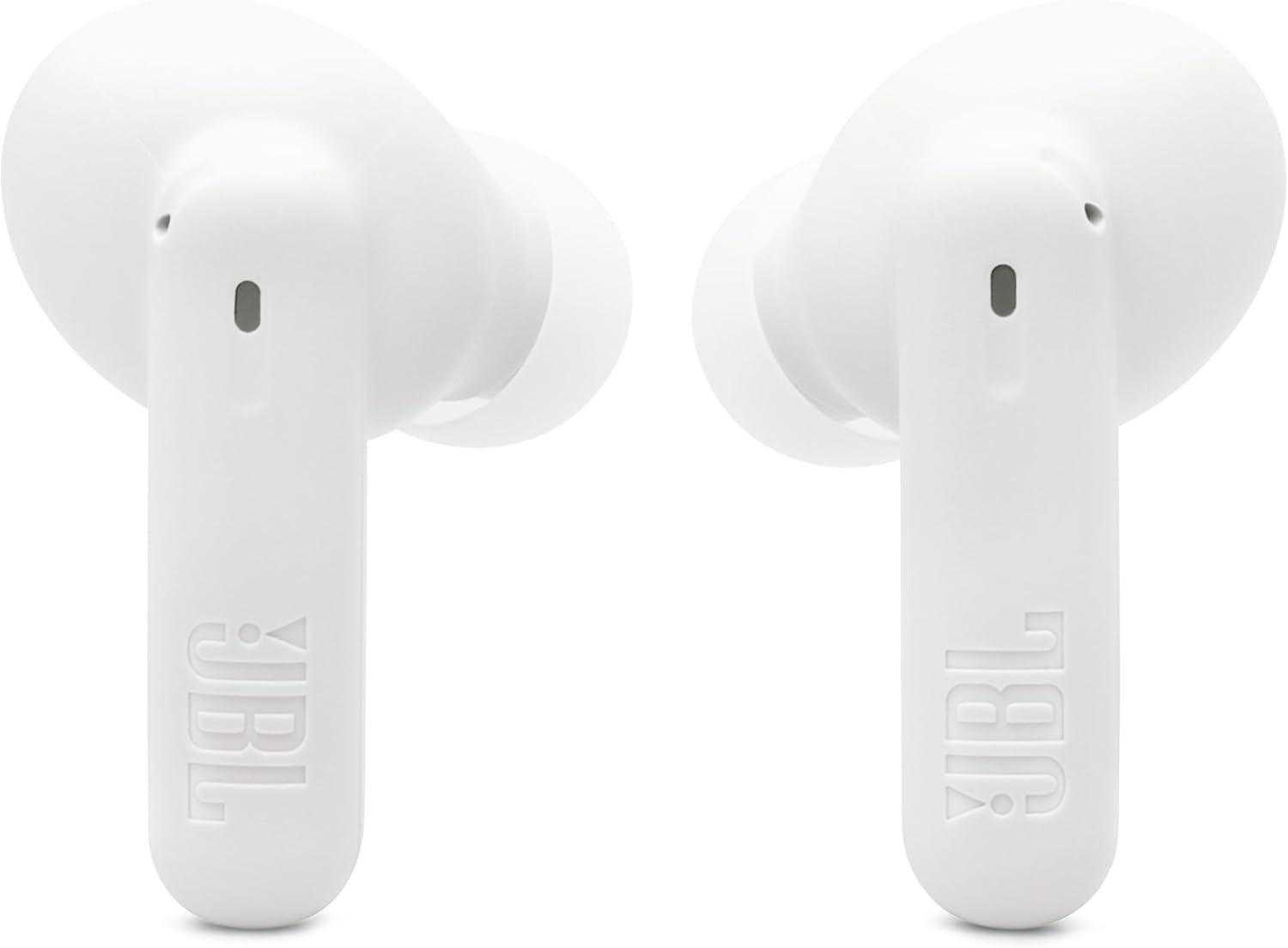 imageJBL Vibe Beam 2  True Wireless Noise Cancelling Earbuds Pure Bass Sound ampamp Smart Ambient Technology 4mics for Crisp Clear Calls up to 40Hrs of Playback IP54 Dust ampamp Water Resistant WhiteWhite