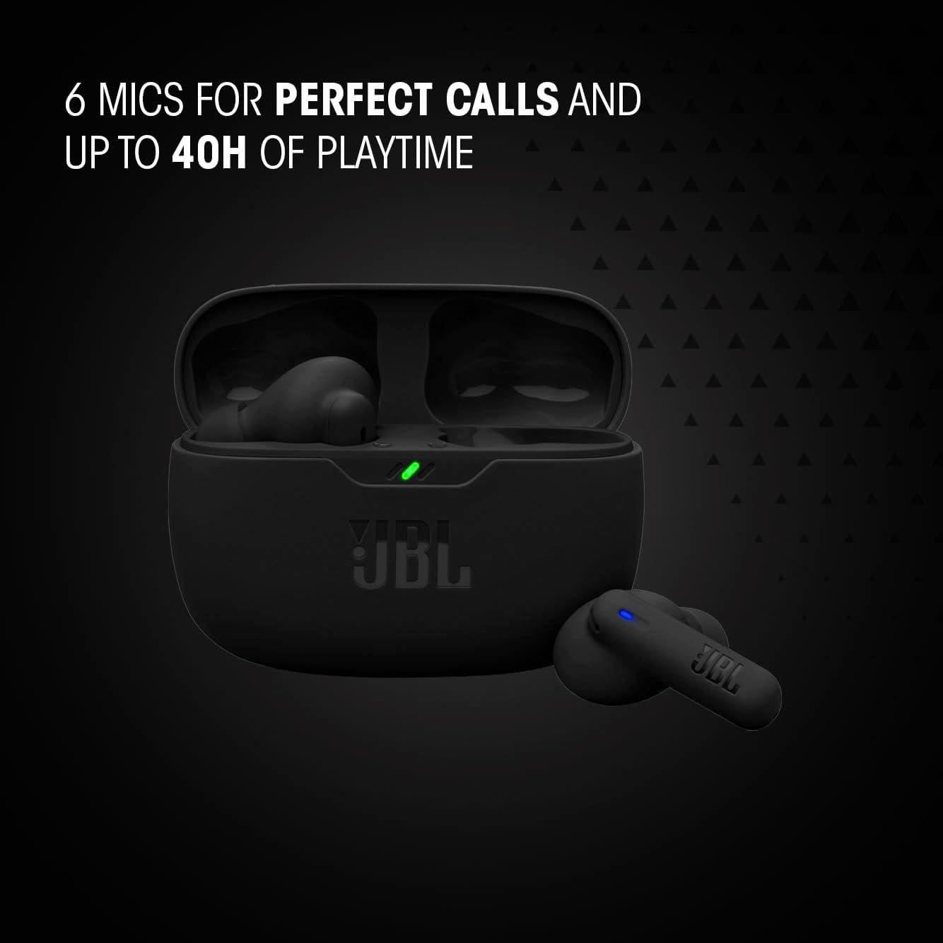 imageJBL Vibe Beam 2  True Wireless Noise Cancelling Earbuds Pure Bass Sound ampamp Smart Ambient Technology 4mics for Crisp Clear Calls up to 40Hrs of Playback IP54 Dust ampamp Water Resistant WhiteWhite