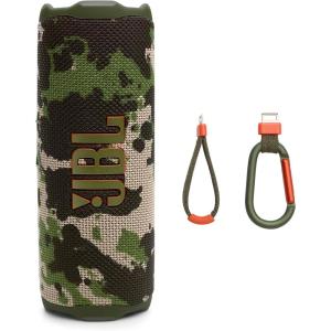 imageJBL Flip 7  Portable Waterproof and DropProof Speaker Bold Pro Sound with AI Sound Boost 16Hrs of Playtime and PushLock System with Interchangeable Accessories BlackSquad