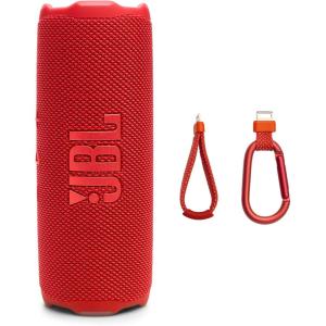 imageJBL Flip 7  Portable Waterproof and DropProof Speaker Bold Pro Sound with AI Sound Boost 16Hrs of Playtime and PushLock System with Interchangeable Accessories BlackRed