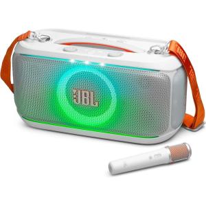 image:imageJBL PartyBox OnTheGo 2  Portable Party Speaker with one Wireless Digital mic Handle and a Shoulder Strap Dynamic lightshow Up to 15 Hours Playtime Splash Proof amp Auracast BlackWhite