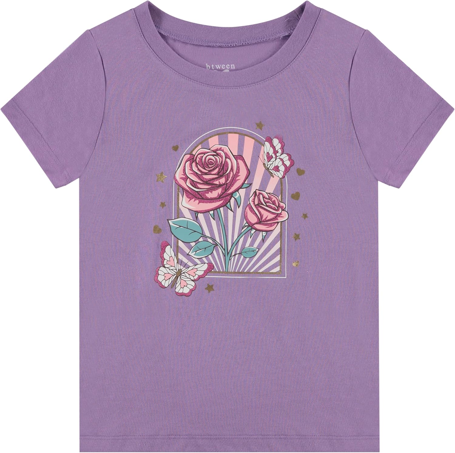 BTween Girls 4-Piece Summer Tops | Fashionable Short Sleeve T-Shirt | Casual Daily Shirt for Kids - Assorted Colors