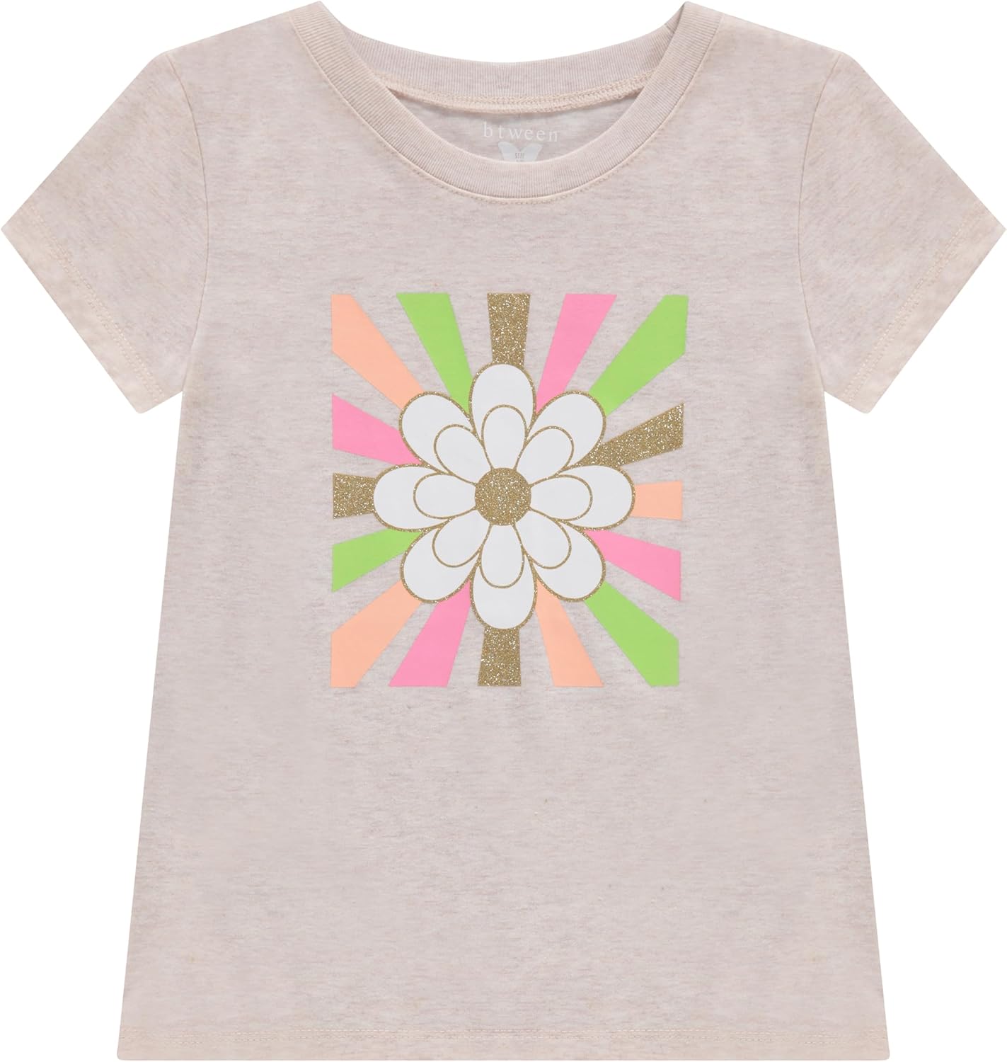 BTween Girls 4-Piece Summer Tops | Fashionable Short Sleeve T-Shirt | Casual Daily Shirt for Kids - Assorted Colors